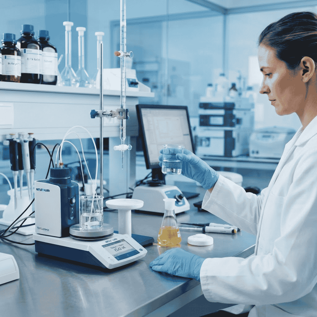 Quality control laboratory testing chemical samples